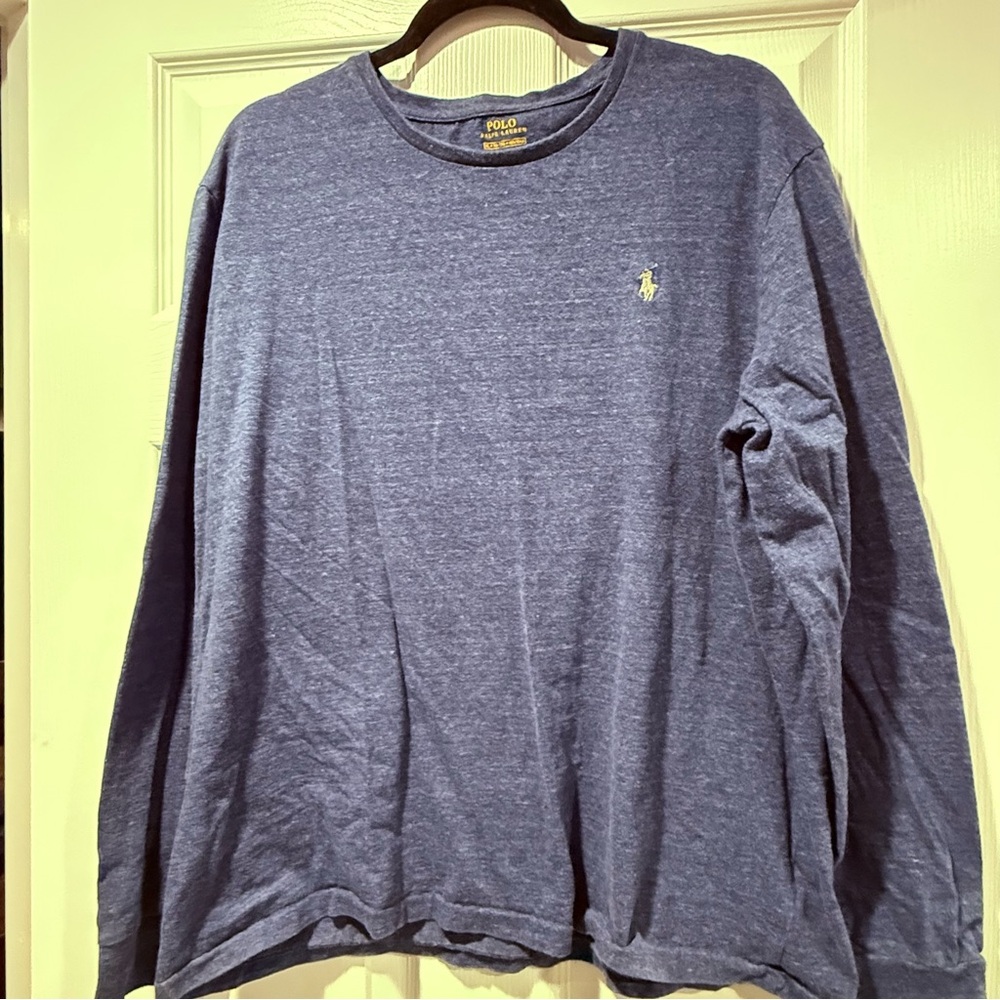 Polo Ralph Lauren XL soft cotton long-sleeve tee blue heather